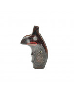 S&W Guance in Legno N Round Rosewood Checkered Engraved with Silver Medallions