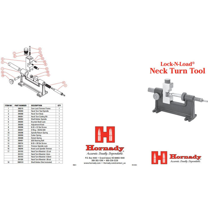 HORNADY Neck Turn Tool Pilot Set Screw 8-32 x 1/8 #390724
