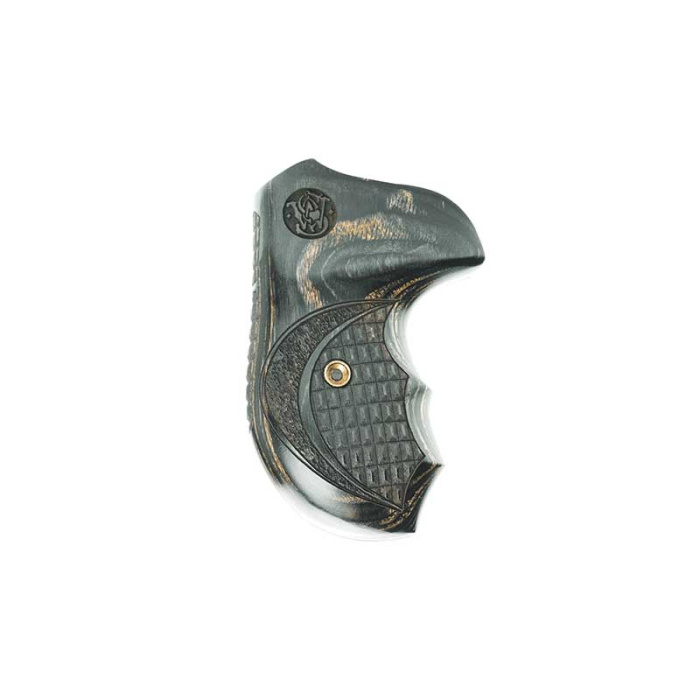 S&W Guance in Legno J Round Bateleur Silverblack Crocback Stipple with Crocback Backstrap Laser Logo